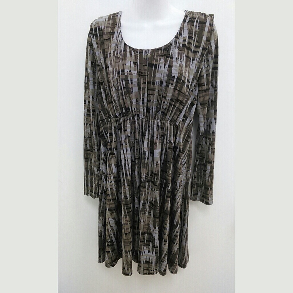 Simply Vera Wang Dress Long Sleeve Browns Blues